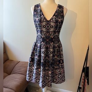 Vince Camuto Blue and Pink Mini Dress